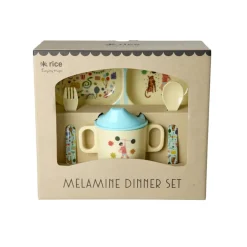 Rice Baby Dinner Set in Gift Box, Mint Fun Fair
