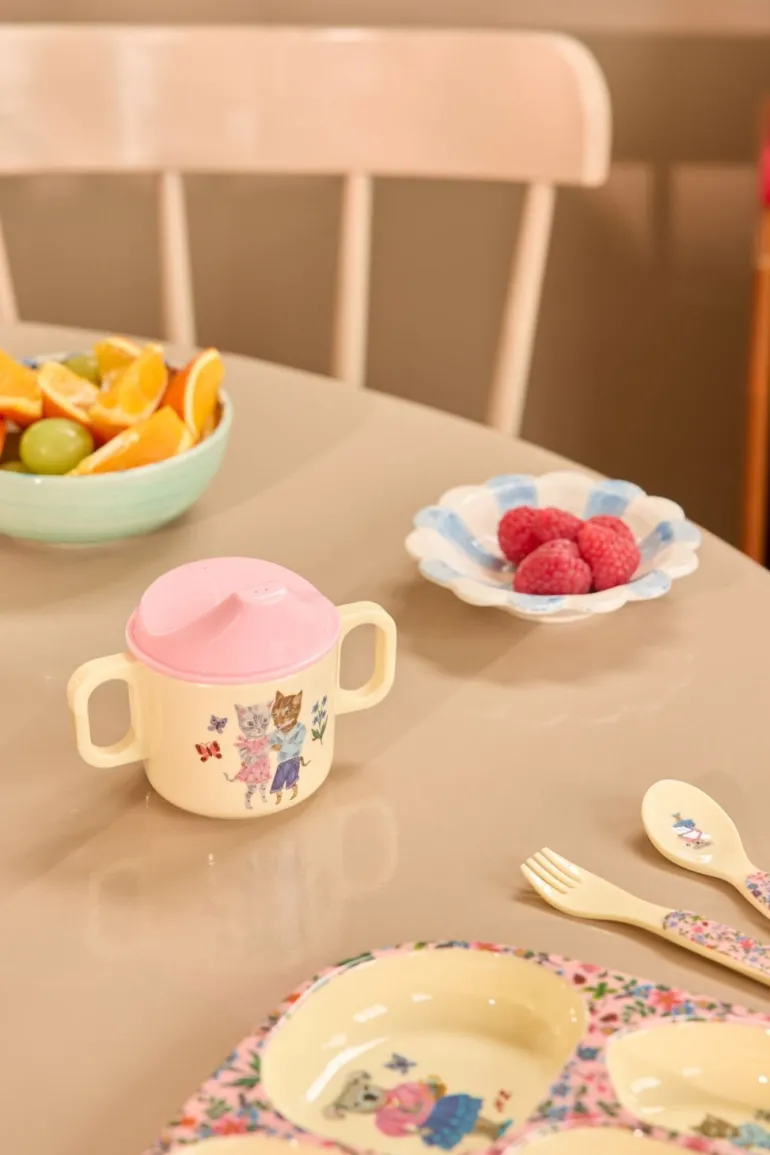 Rice Baby Mug with Two Handles, Pink - Nathalie Lété Print