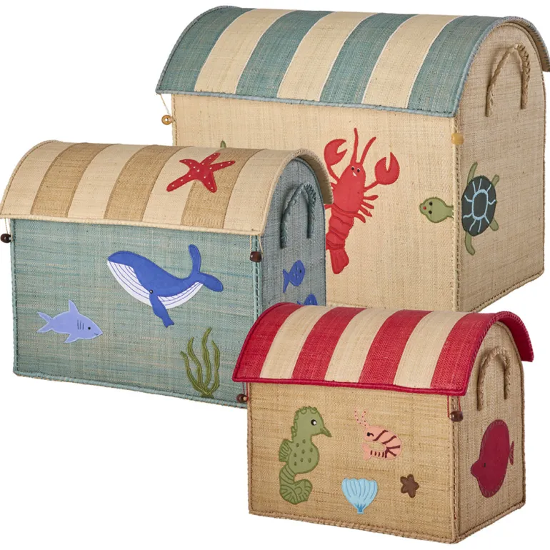 Rice Basket House for Storage, Ocean Theme