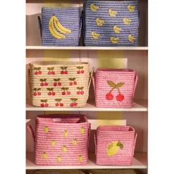 Rice Basket with Lemon Motif, Rose