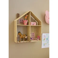 Rice House Shelf, Væghylde inddelt i 4 rum - Pink