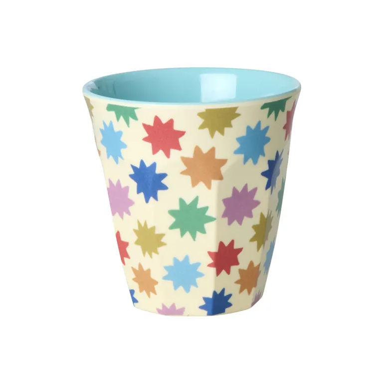 Rice Melamine Cups, Fun Fair Print, 6-Pack, Small - Mint