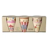 Rice Melamine Cups, Fun Fair Print, Set of 6, Small - Pink