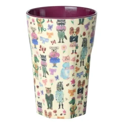 Rice Melamine Cup, Tall, Bordeaux - Nathalie Lété Print