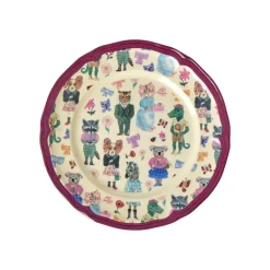 Rice Melamine, Vintage Side Plate in Bordeaux - Nathalie Lété Print