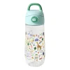 Rice Plastic Water Bottle, Blue Fun Fair Print