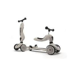 Scoot and Ride, Highway Kick 1, Push & Go Scooter with Push Bar - Ash