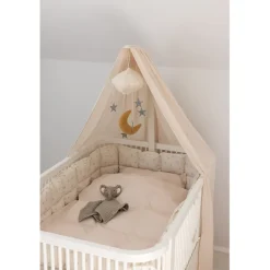 Sebra Baby Bedding, Organic - Birchbark Rose