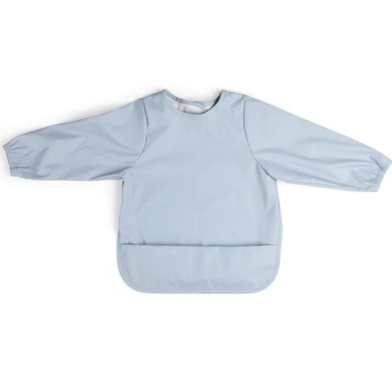 Sebra Baby Bib with Sleeves, Powder Blue