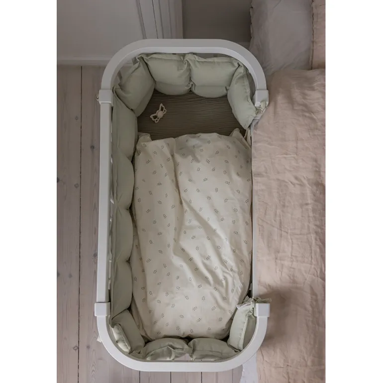 Sebra Baby Cot, Bedside Crib – Classic White
