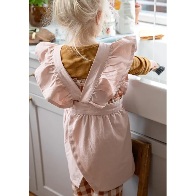 Sebra Children's Apron Set with Chef's Hat, Elephant Grey/Classic White