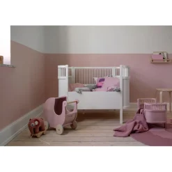 Sebra dukkevogn i træ, Blossom pink
