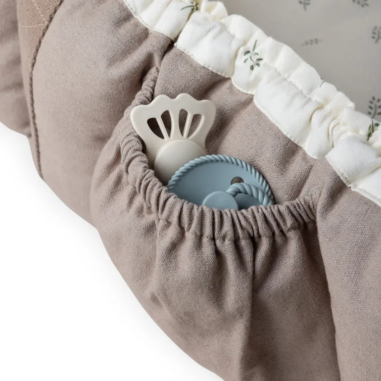 Sebra 3-in-1 Baby Nest, Baby Lift, and Play Mat, Sophora Leaves - Beige