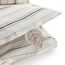 Sebra Junior Bedding Set, Organic – Cream Stripe