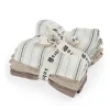 Sebra Muslin Cloths, Set of 3 - Cream Stripe, Beige