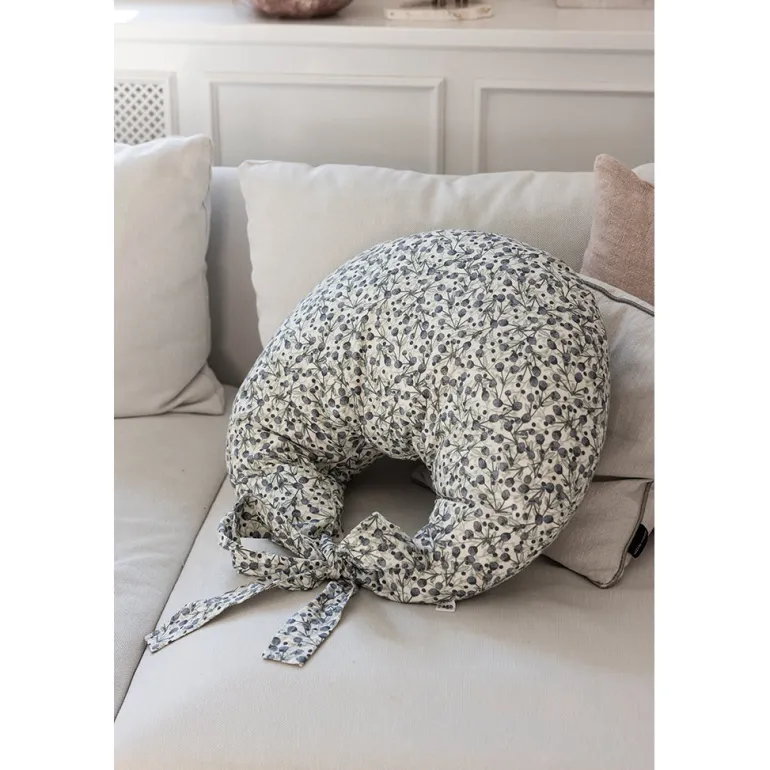 Sebra Nursing Pillow, Organic Cotton - Blue Olive