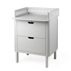 Sebra puslebord i træ, 2-i-1 design m. skuffer - Stone
