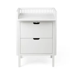 Sebra puslebord i træ, 2-i-1 design m. skuffer - Classic white
