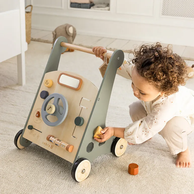 Sebra Wooden Walker with Activities, Car