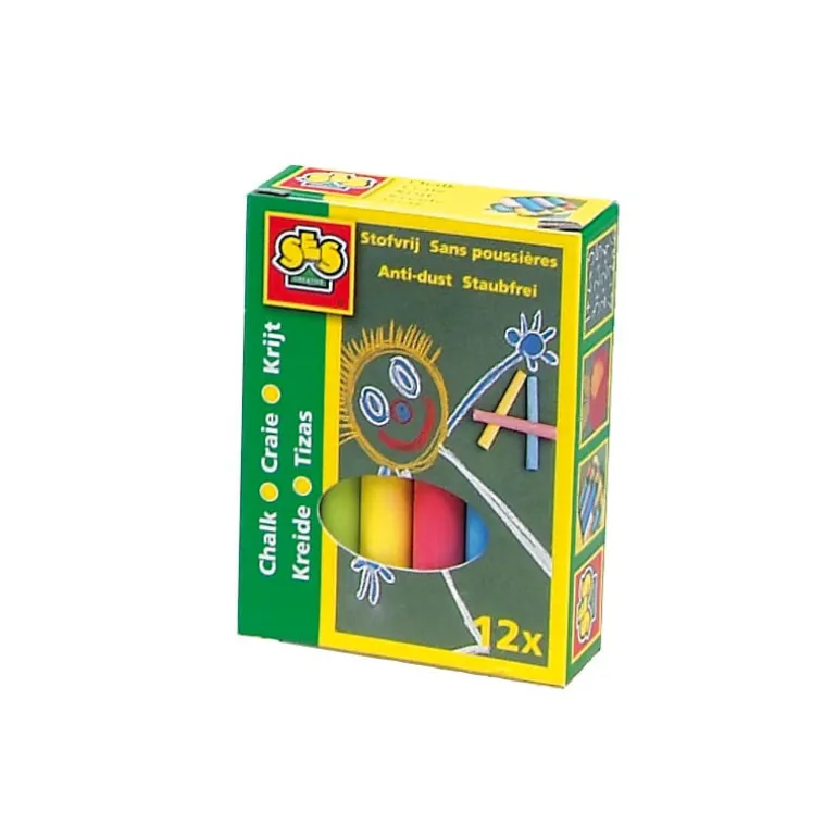 SES Creative Chalk for Traditional Chalkboards - 12 Colors