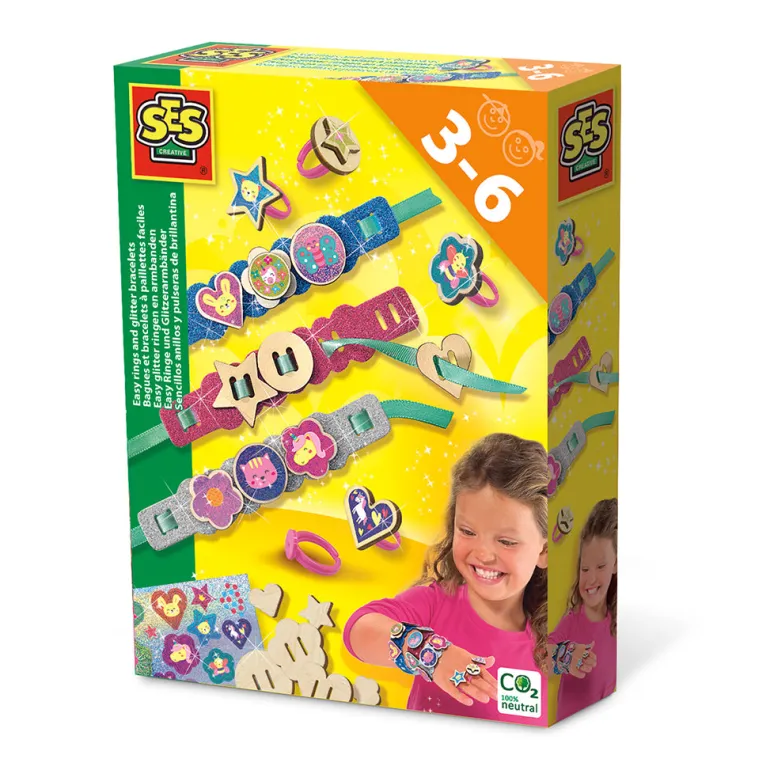 SES Creative Glitter Bracelets and Rings