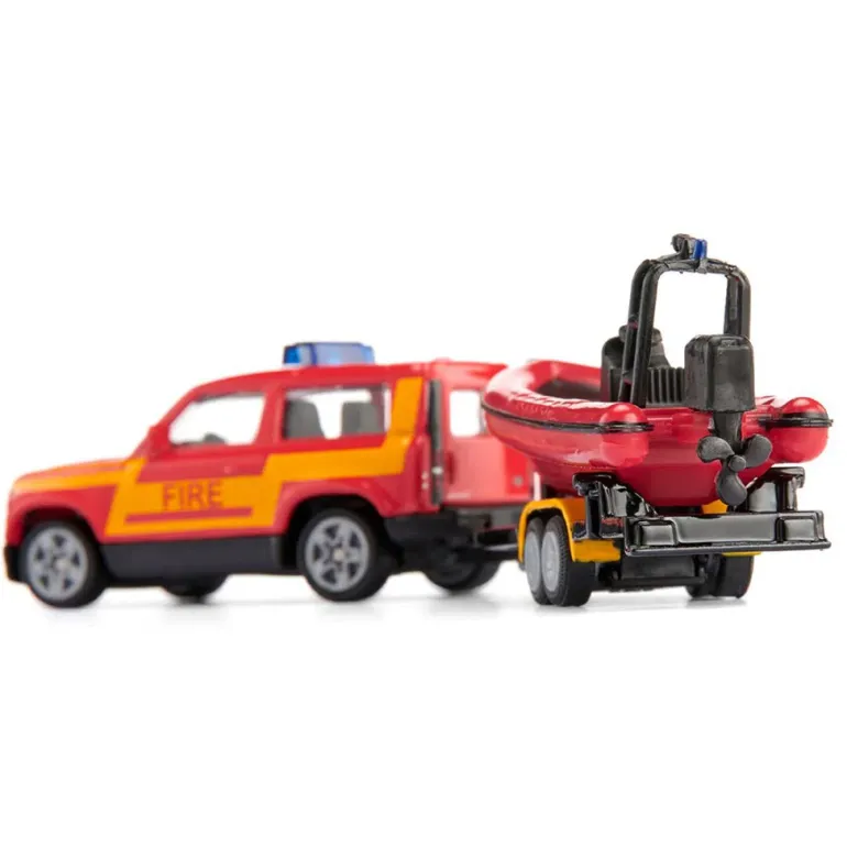 Siku Toy Model, Land Rover Defender with Rescue Boat