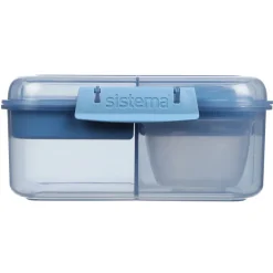 Sistema Bento Cube To Go, lunch box with 5 compartments and a container – Mountain blue