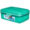 Sistema Lunch Box and Drink Bottle, Slimline Quaddie 1.5 L - Teal