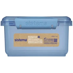 Sistema Lunch plus To Go, Lunch Box with 1 Compartment and Cutlery - Mountain Blue