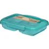 Sistema Small Split To Go Lunchbox with Two Compartments, Teal Stone