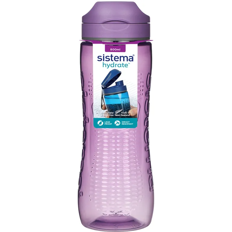 Sistema Sport Water Bottle, Tritan Active, 800 ml – Misty Purple