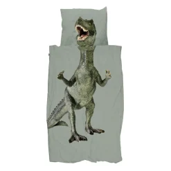 Snurk Organic Adult Bed Linen - Dino Green
