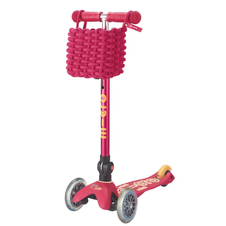 Square Pink Micro Basket for Mini and Maxi Scooters