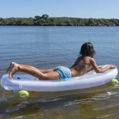 Sunnylife Inflatable Mattress, Skateboard - Blue/Lime - Ages 6 and Up
