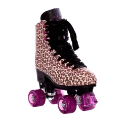 Supreme Rollers, Side-by-Side Roller Skates, Del Rey Leopard – Sizes 31–42