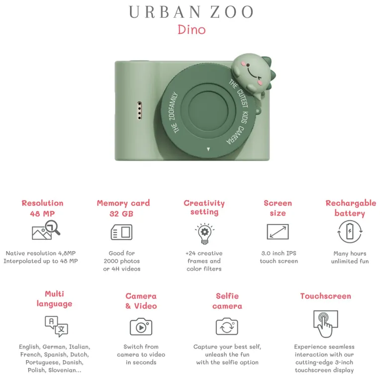 The ZooFamily, Urban Zoo børnekamera, Ages 5–10 – Dino