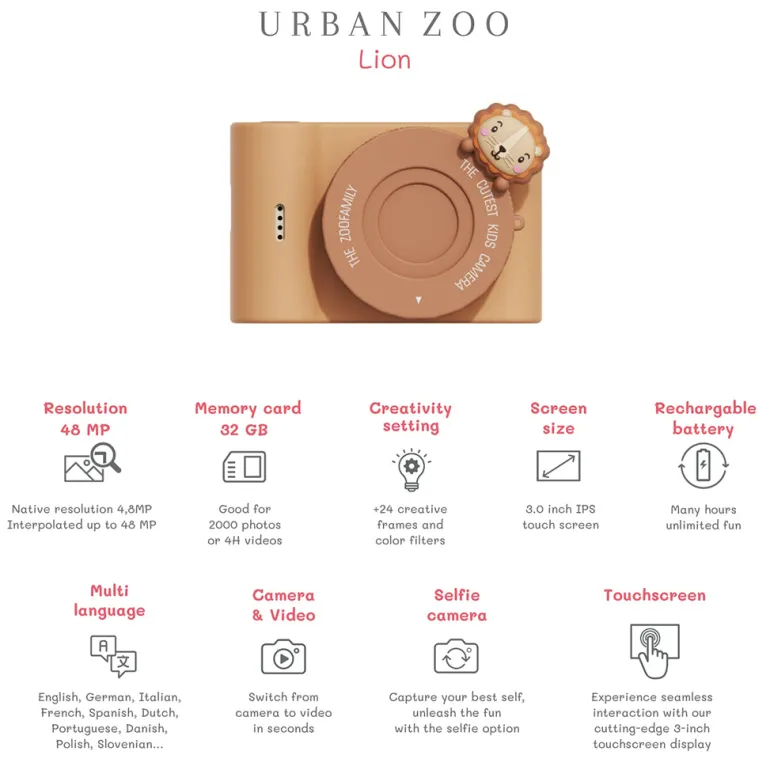 The ZooFamily, Urban Zoo Kids Camera, Ages 5-10 - Lion