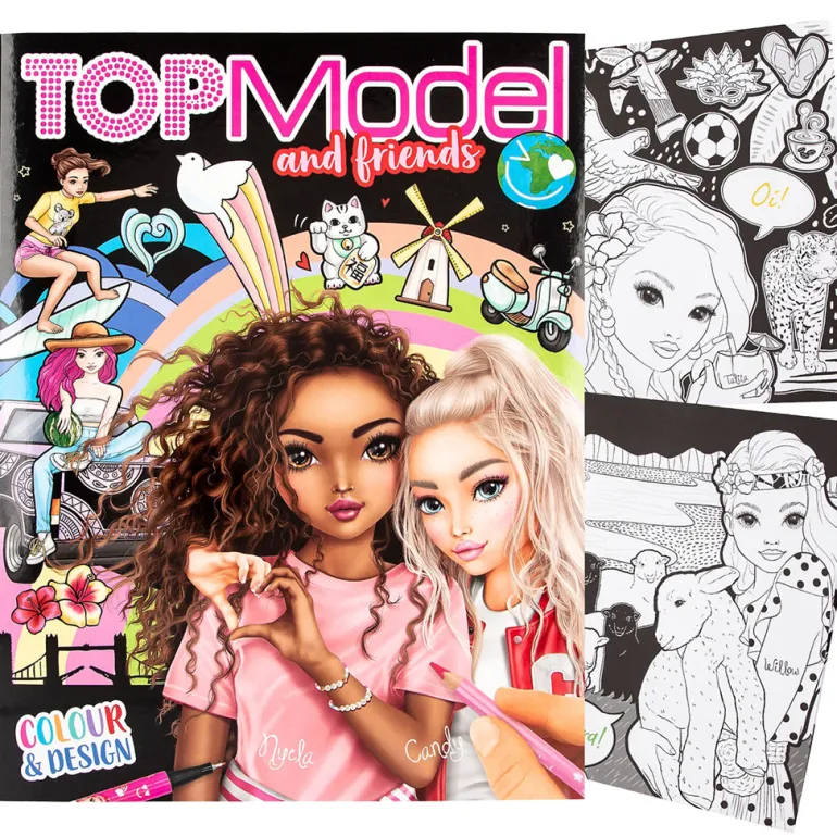 TopModel & Friends Coloring and Design Book