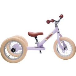 Trybike Tricycle Balance Bike, Vintage Purple with Retro Look