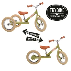 Trybike Wheel Set for Conversion from Two to Three Wheels, Black Tire