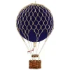 Velvet Blue Hot Air Balloon - H: 13 x D: 8.5 cm