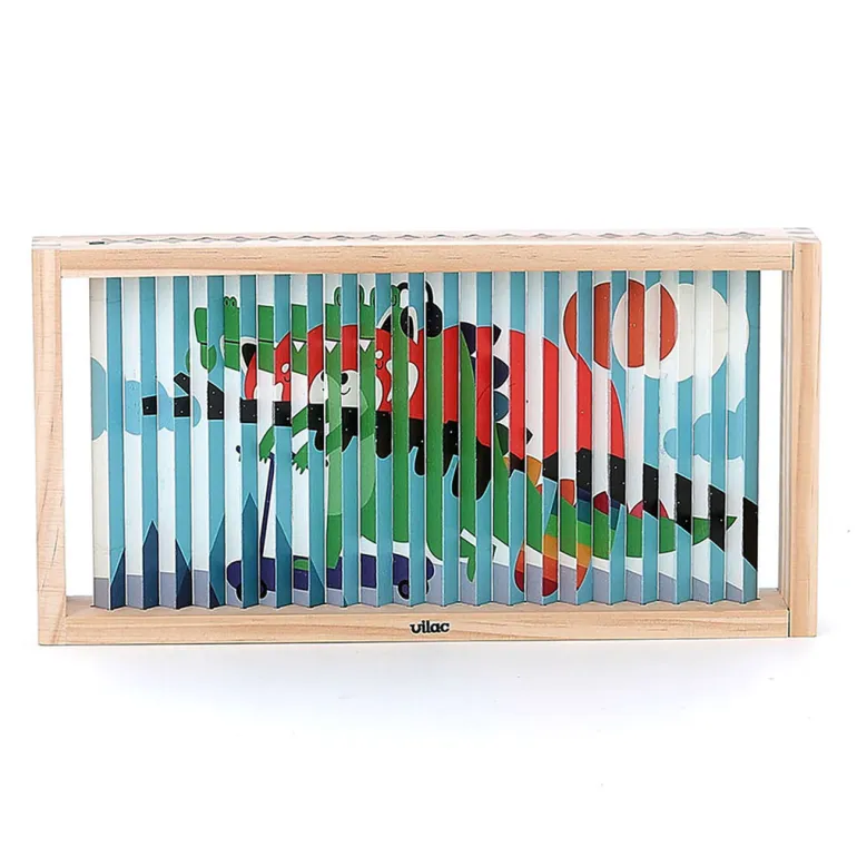 Vilac Agamograph Puzzle with 20 Pieces, 4-Dimensional Design - Animals