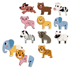 Vilac Magnets - 30 Pieces, Create 10 Fun Animals