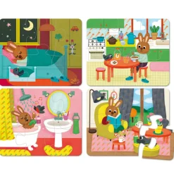 Vilac Wooden Jigsaw Puzzle, Home Theme – Set of 4