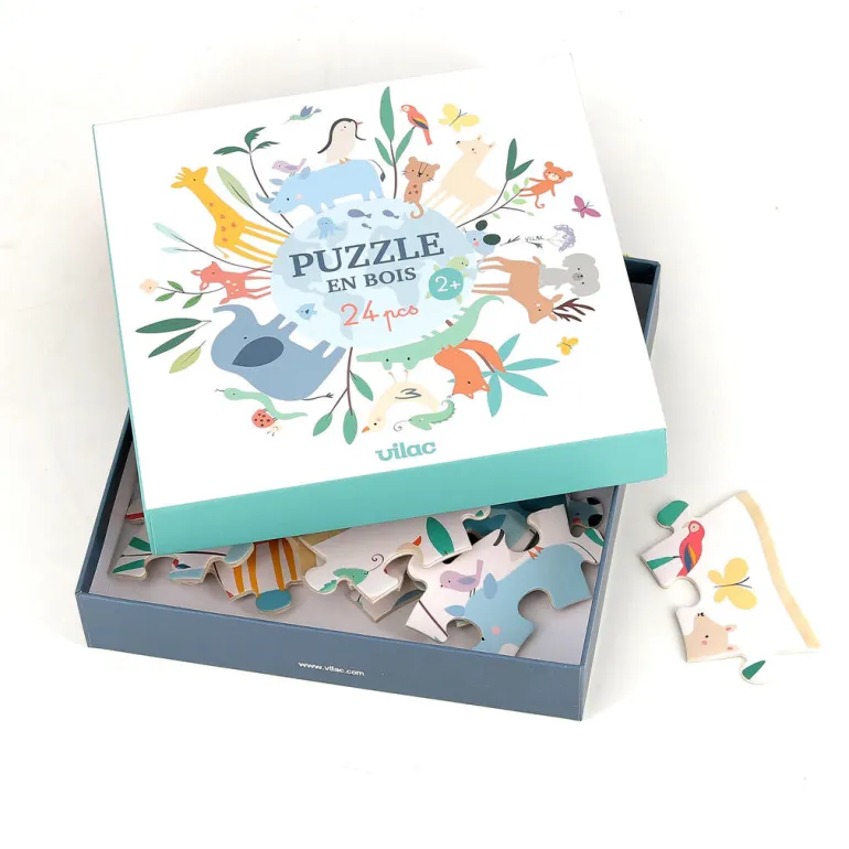 Vilac Wooden Jigsaw Puzzle, 24 Pieces, World