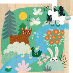 Vilac Wooden Puzzle Set, Animals by Michelle Carlslund – 3 Pieces
