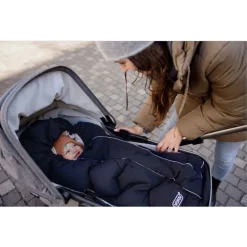 Voksi Footmuff, City North Stroller Bag, OEKO-TEX - Black Cream