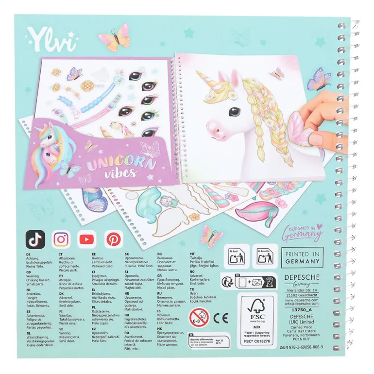 Ylvi Create Your Special Unicorn, Sticker Book